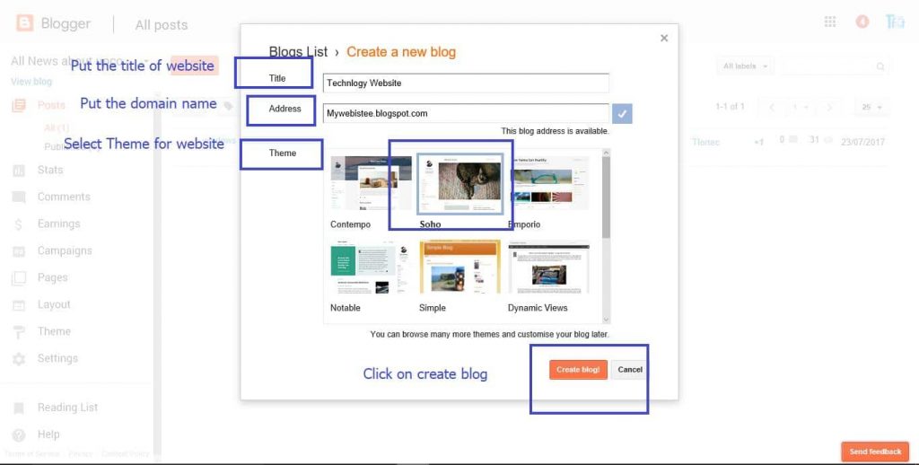 google free website hosting and domain